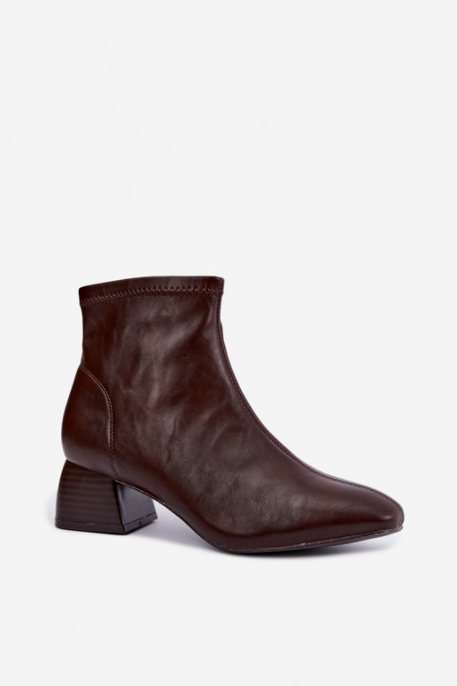Estelle bottines en simili cuir couleur chocolat