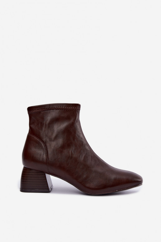 Estelle bottines en simili cuir couleur chocolat