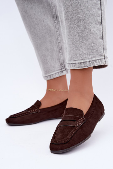 Sylvana platte dames mocassins in chocoladekleur 2