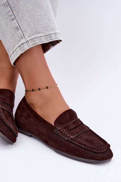 Sylvana mocassins plats pour femmes couleur chocolat