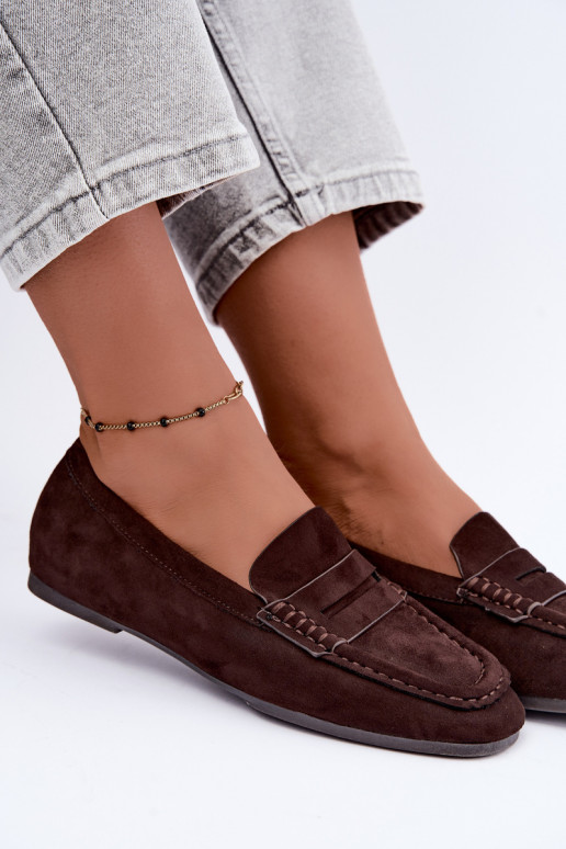Sylvana mocassins plats pour femmes couleur chocolat