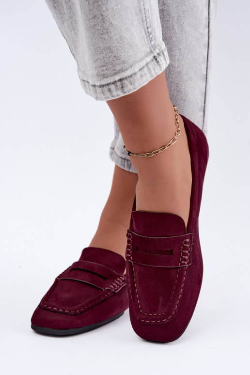 Sylvana mocassins plats pour femmes couleur bordeaux