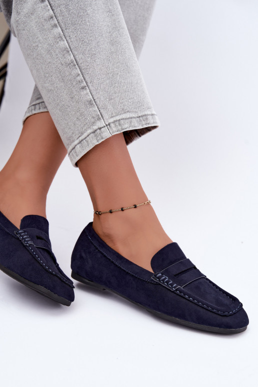 Sylvana mocassins plats pour femmes couleur bleu foncé