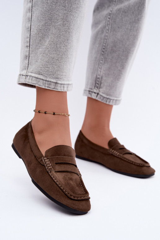 Sylvana platte dames mocassins in zandkleur
