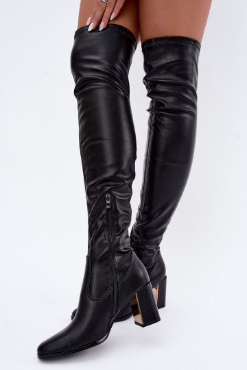 Bottes au-dessus du genou noires avec talons Primelle 2