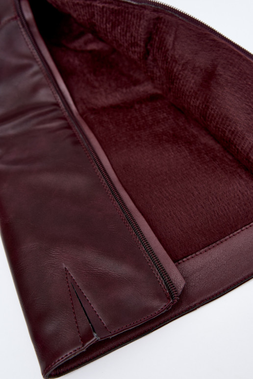 Philomene bottes longues chaudes à talon bas couleur bordeaux