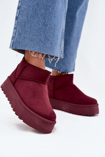 Bottes de neige en faux daim bordeaux sur plateforme Corcoran
