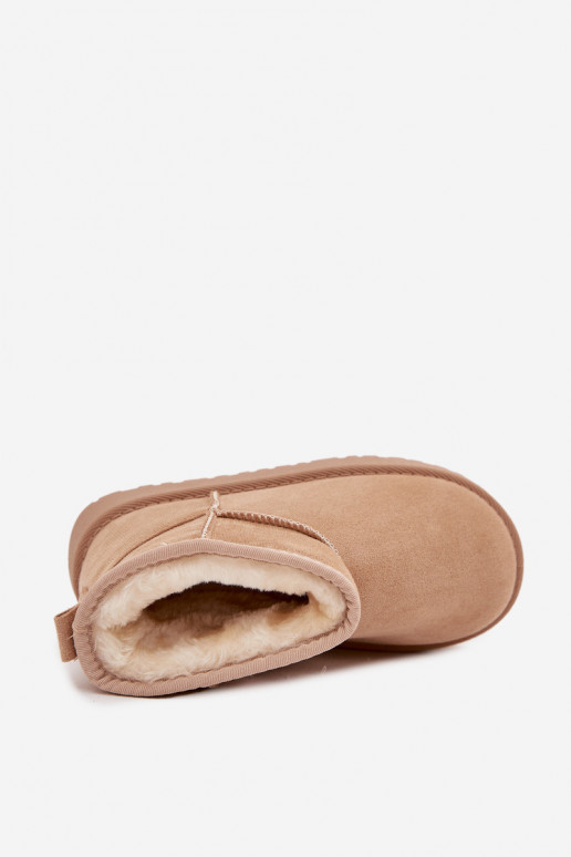 Bottes de neige beiges pour enfants avec isolation et fourrure à l'intérieur Mireya