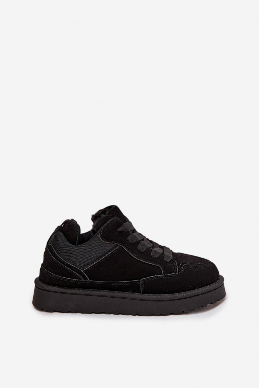 Schwarze Damen-Sneaker mit Isolierung und Fell innen Cyrissa