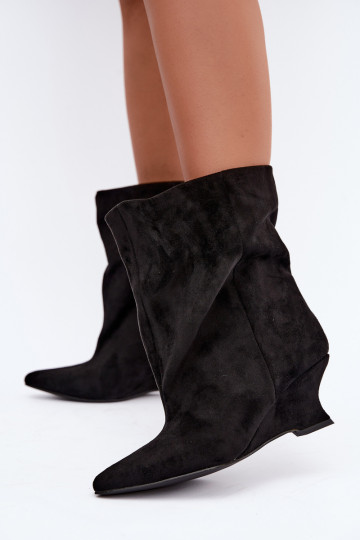 Bottines à enfiler avec plateforme en couleur noire Coralise 2