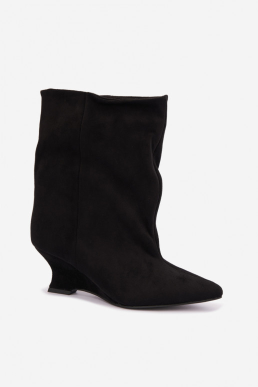 Bottines à enfiler avec plateforme en couleur noire Coralise
