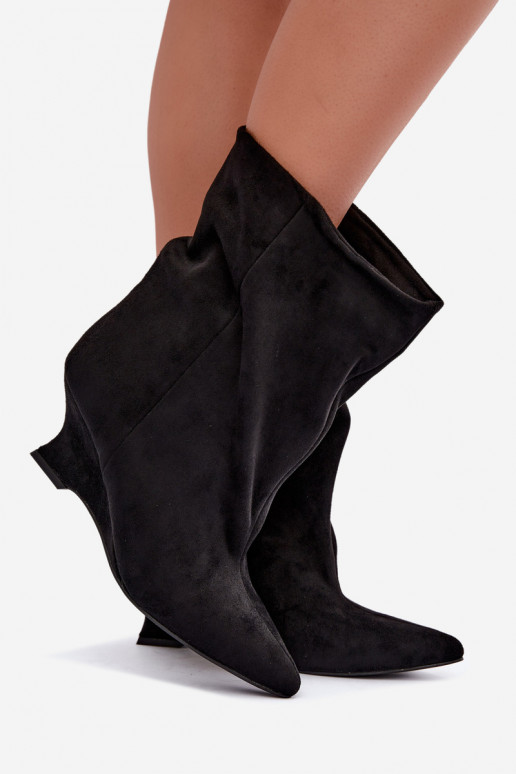 Bottines à enfiler avec plateforme en couleur noire Coralise