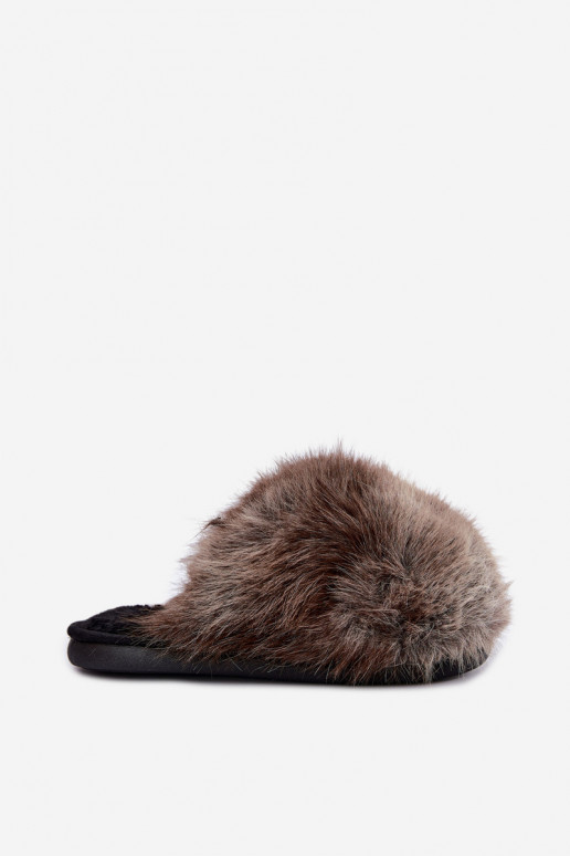 Chaussons pour femmes Bellisane avec fourrure brune