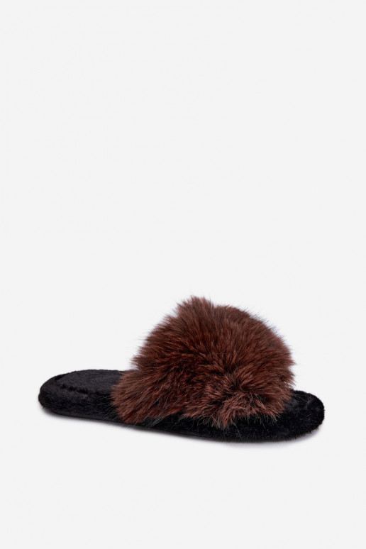 Damen Fiorabelle Hausschuhe mit Fell in Braun