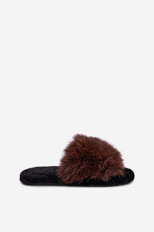 Chaussons pour femmes Fiorabelle avec fourrure brune