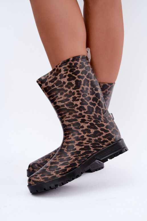 Herren Solavelle Gummistiefel mit Leopardenmuster