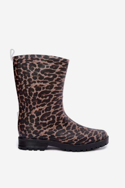 Herren Solavelle Gummistiefel mit Leopardenmuster