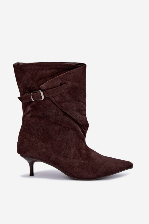 Bottines isolées Tiselle avec talons et boucles brunes