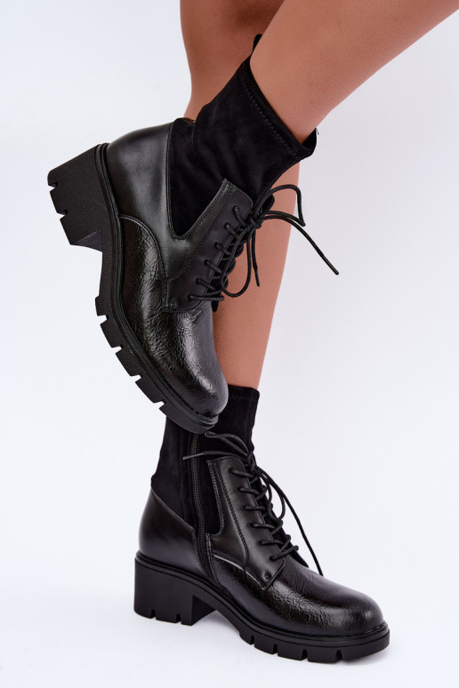 Bottines isolées pour femmes avec talons noires Aurelis