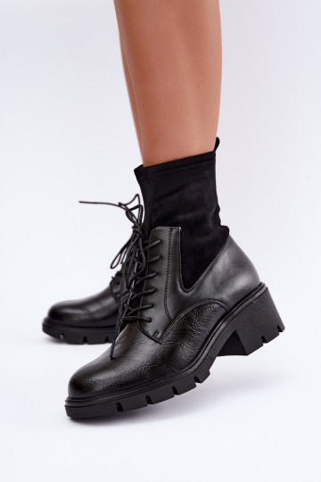 Bottines isolées pour femmes avec talons noires Aurelis 2