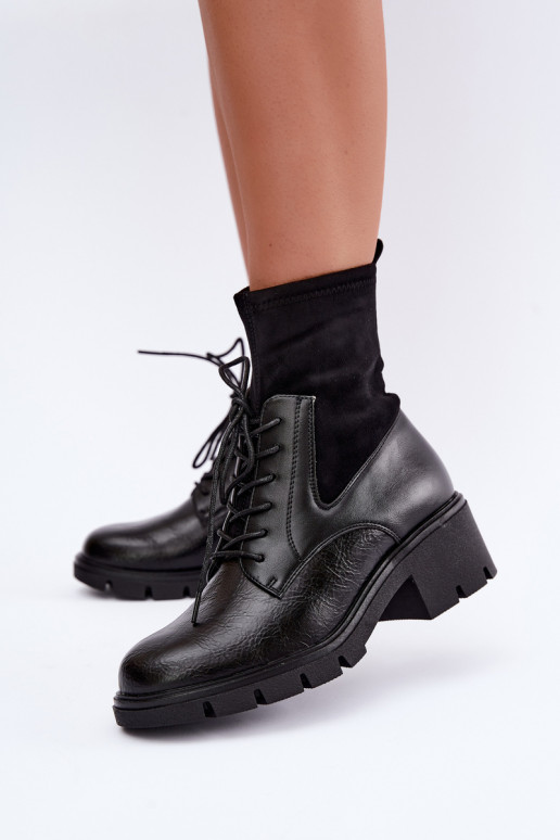 Bottines isolées pour femmes avec talons noires Aurelis