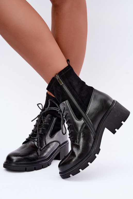 Bottines isolées pour femmes avec talons noires Aurelis