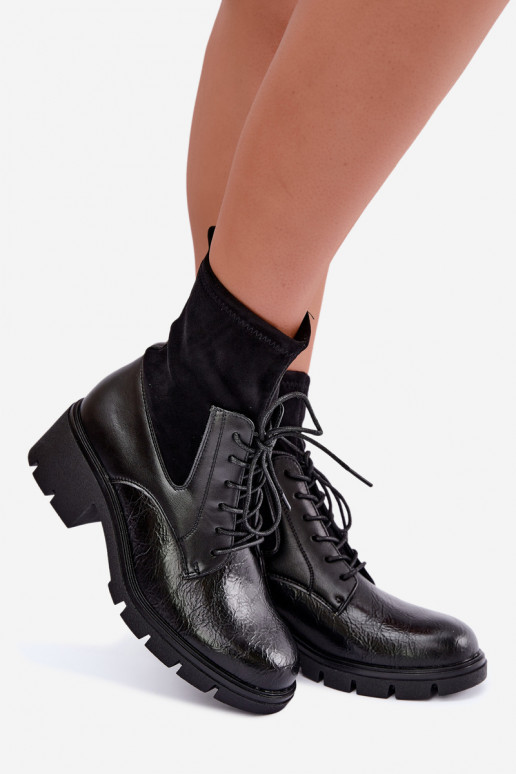 Bottines isolées pour femmes avec talons noires Aurelis