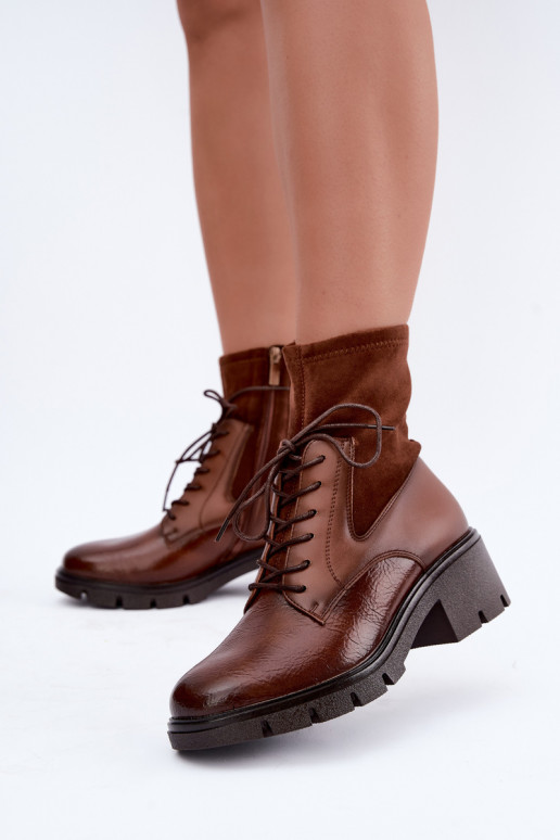 Bottines isolées pour femmes avec talons marron Aurelis