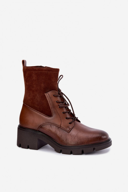 Bottines isolées pour femmes avec talons marron Aurelis