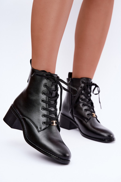 Bottines isolées à lacets Klocke noires Florisse