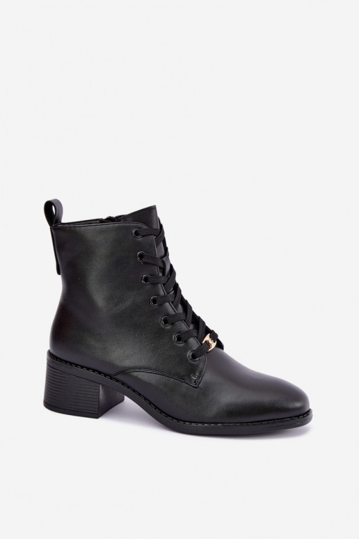 Klocke geïsoleerde veterschoenen zwart Florisse