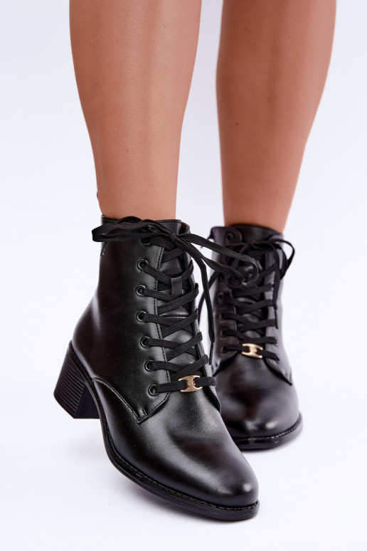 Bottines isolées à lacets Klocke noires Florisse