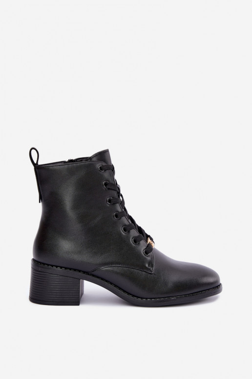 Klocke gefütterte Schnürstiefeletten in schwarz Florisse