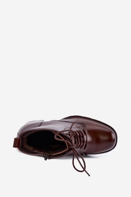 Bottines isolées avec talons marron foncé Isalys