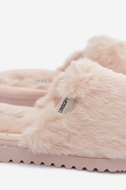 Chaussons pour femmes avec fourrure couleur sable Loraline