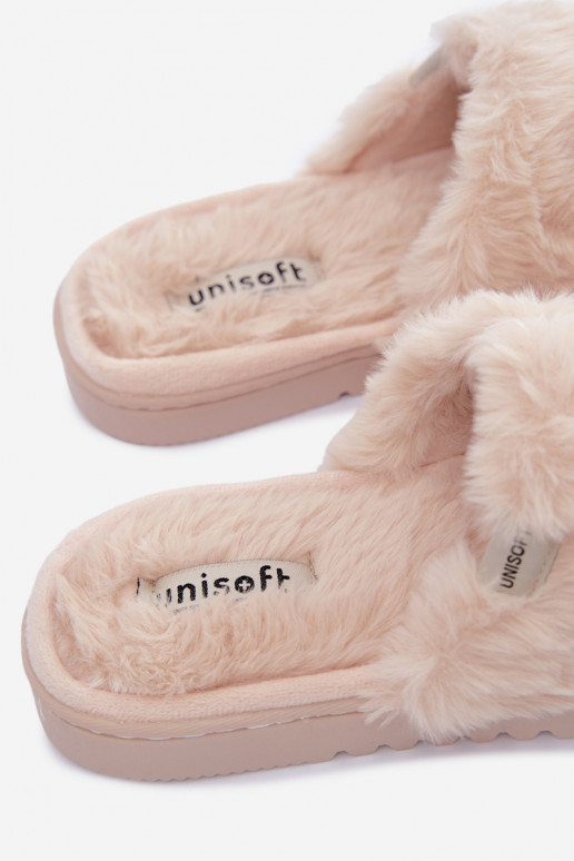 Dames slippers met bont zandkleurig Loraline