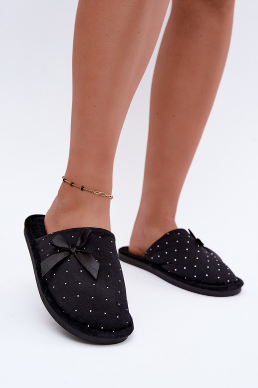 Chaussons décorés avec des nœuds noirs Loriane