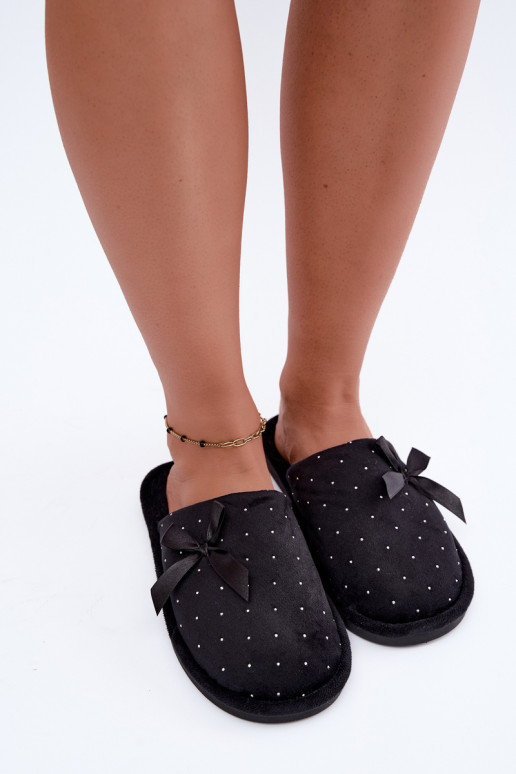 Chaussons décorés avec des nœuds noirs Loriane