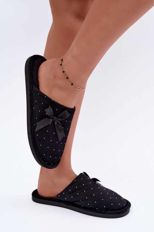 Chaussons décorés avec des nœuds noirs Loriane