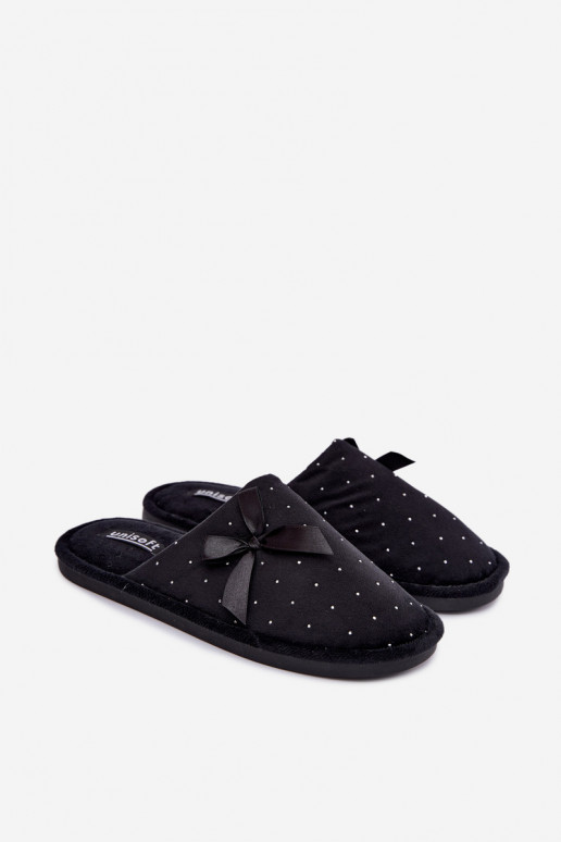 Chaussons décorés avec des nœuds noirs Loriane