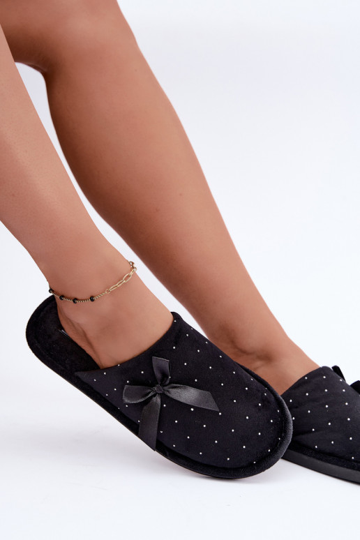 Chaussons décorés avec des nœuds noirs Loriane