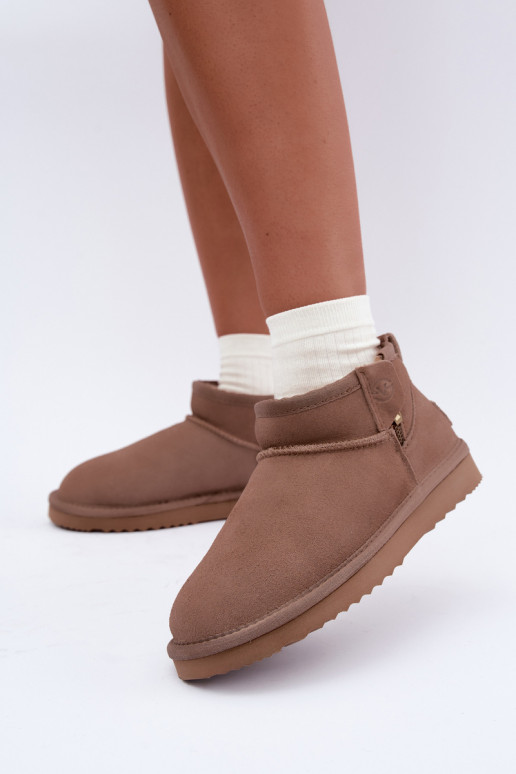 Bottes de neige en faux daim avec fermeture éclair couleur sable Vinceza 97971