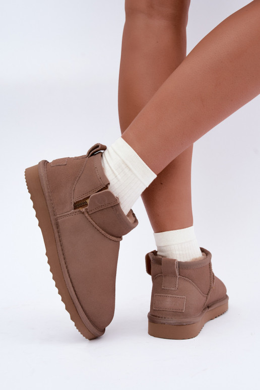 Bottes de neige en faux daim avec fermeture éclair couleur sable Vinceza 97971