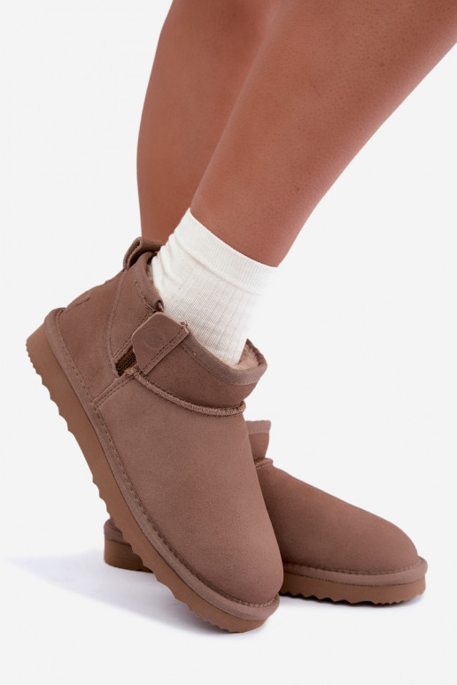 Faux suede sneeuwlaarzen met rits zandkleurig Vinceza 97971