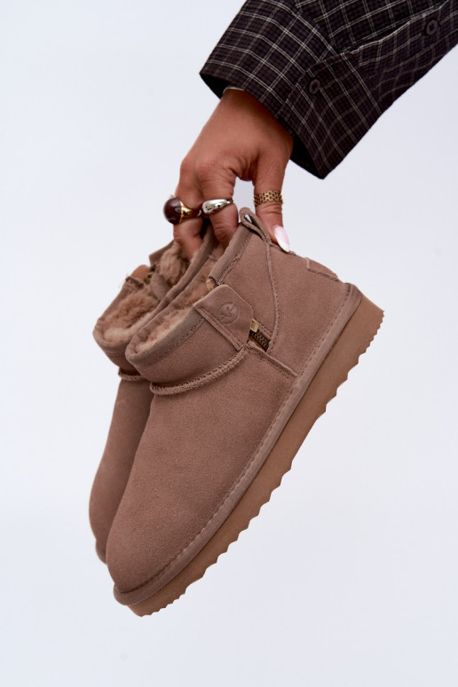 Bottes de neige en faux daim avec fermeture éclair couleur sable Vinceza 97971