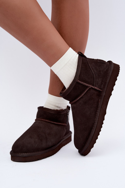 Bottes de neige en faux daim avec fermeture éclair couleur chocolat Vinceza 97971