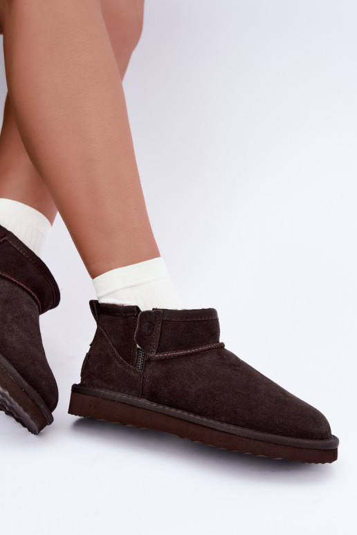 Bottes de neige en faux daim avec fermeture éclair couleur chocolat Vinceza 97971