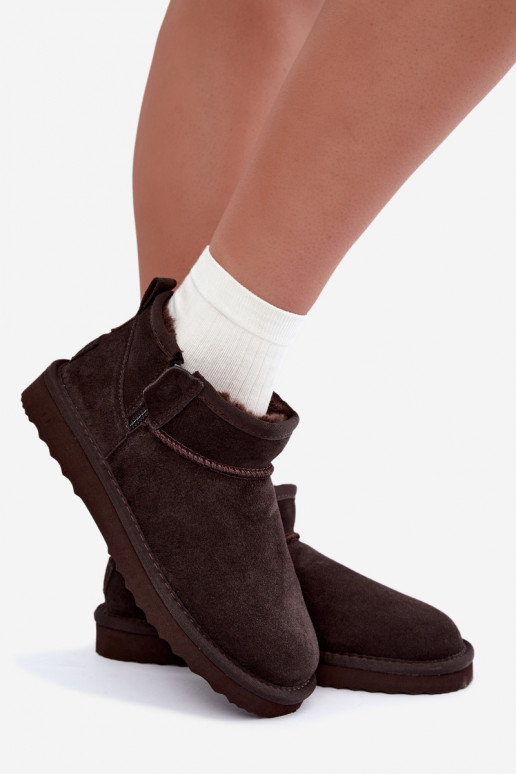 Faux suede sneeuwlaarzen met rits chocolade Vinceza 97971