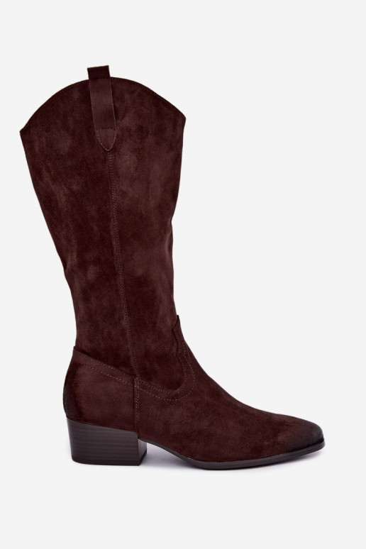 gefütterte Cowboy-Stiefel Vinceza 58680 in Schokoladenfarbe