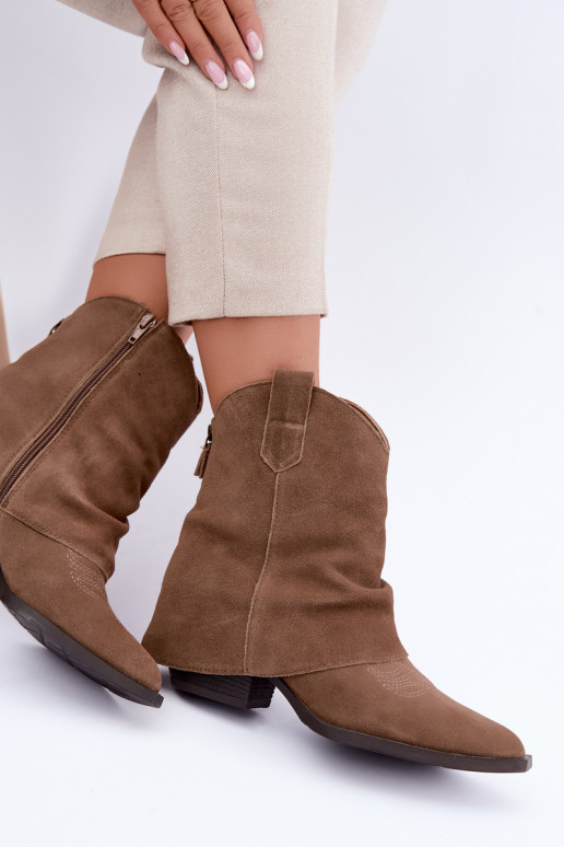 bottines doublées avec talons Vinceza 31715 en couleur sable